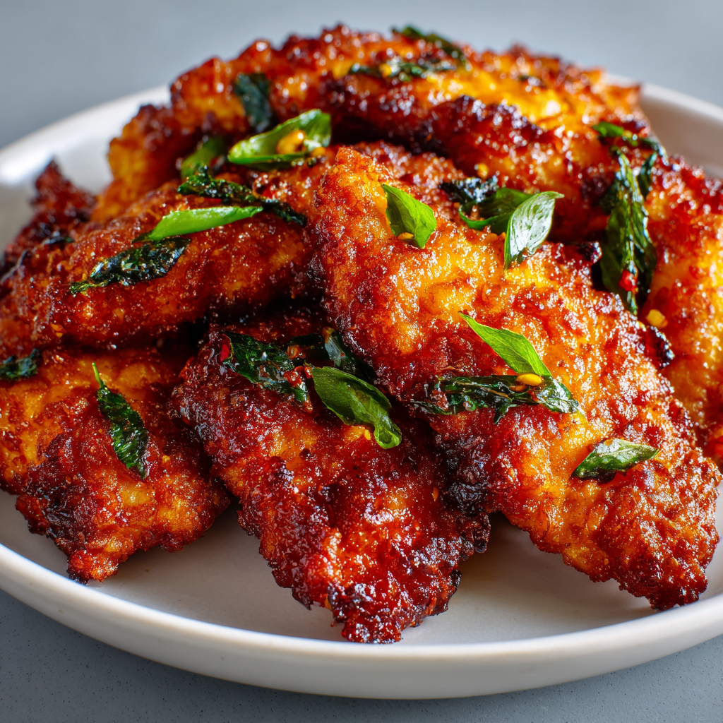 Crispy korean chicken tenders made in the air fryer