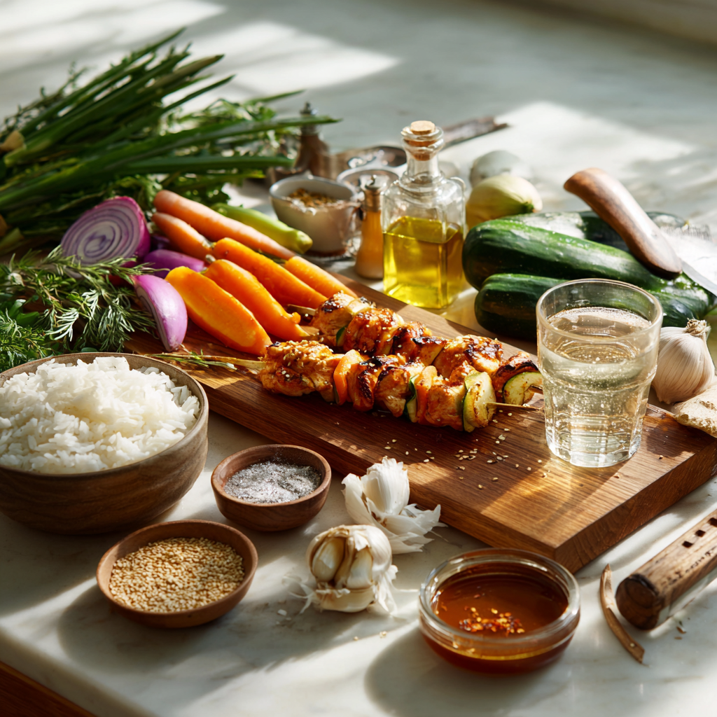 Honey Gochujang Chicken kebabs