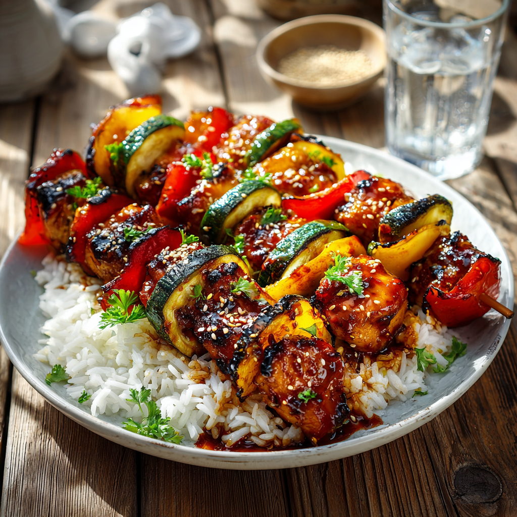 Honey Gochujang Chicken kebabs