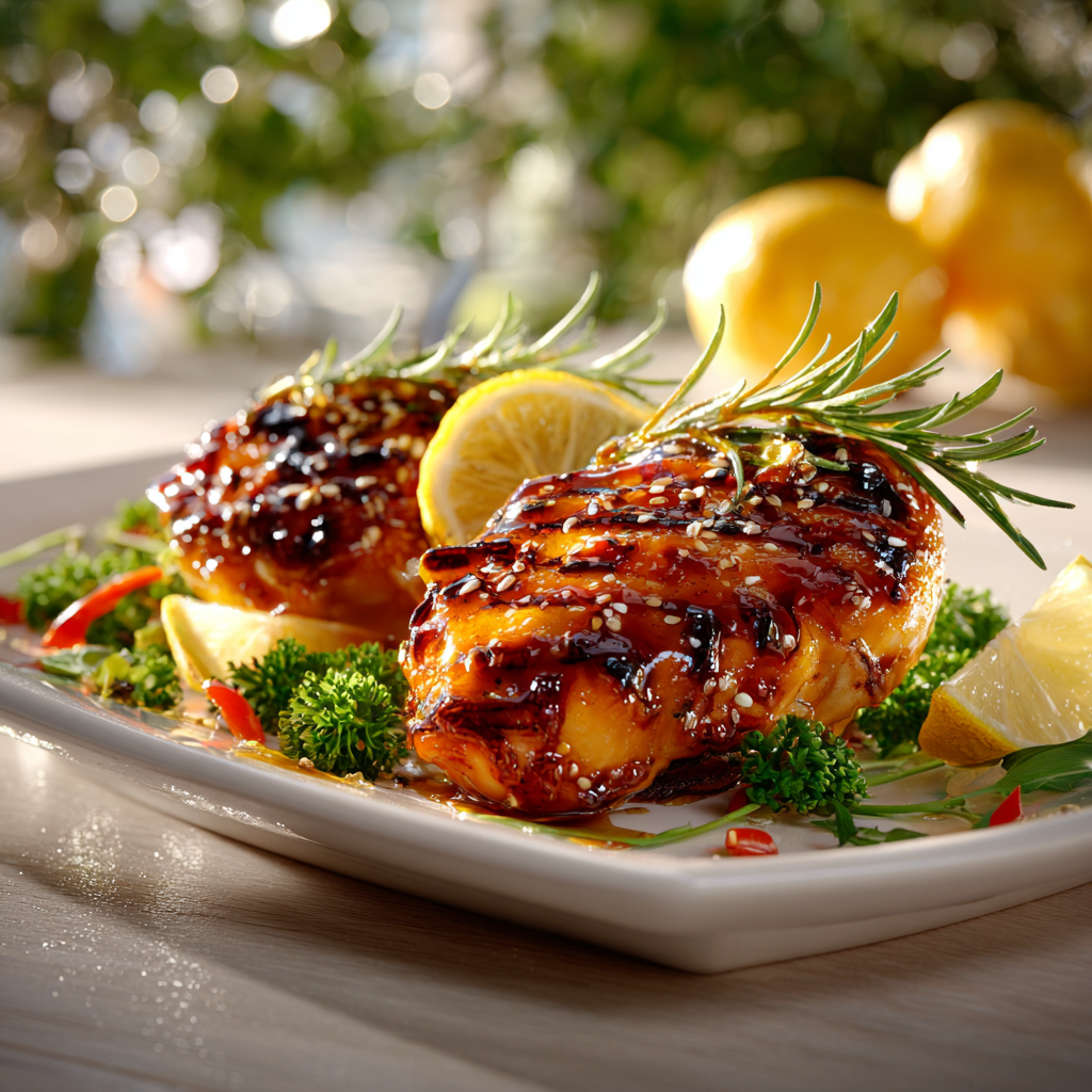 Lemon teriyaki grilled chicken