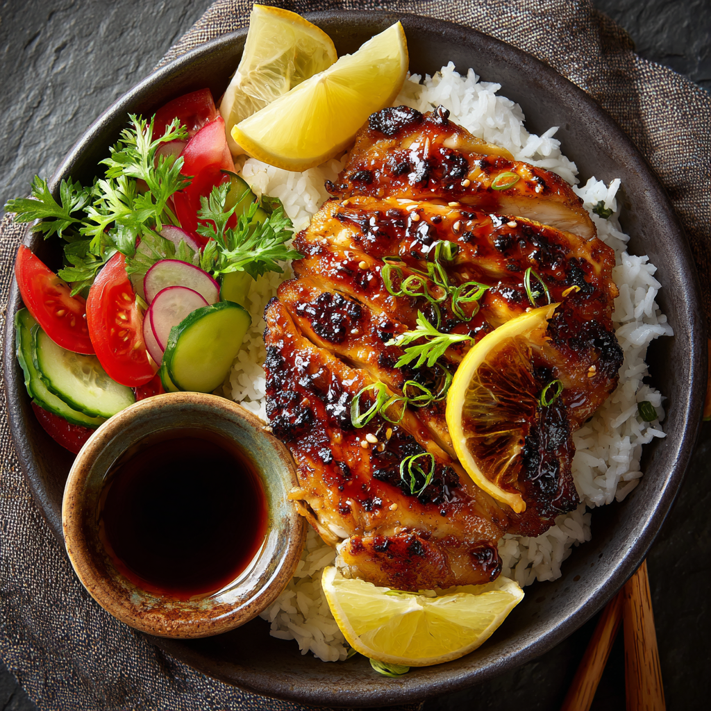 Lemon teriyaki grilled chicken