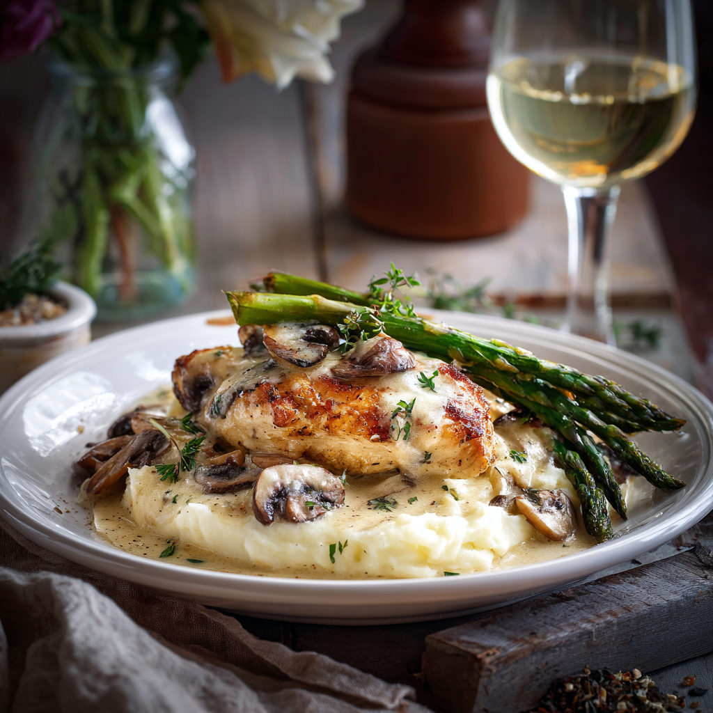 creamy chicken asparagus and mushroom recipe