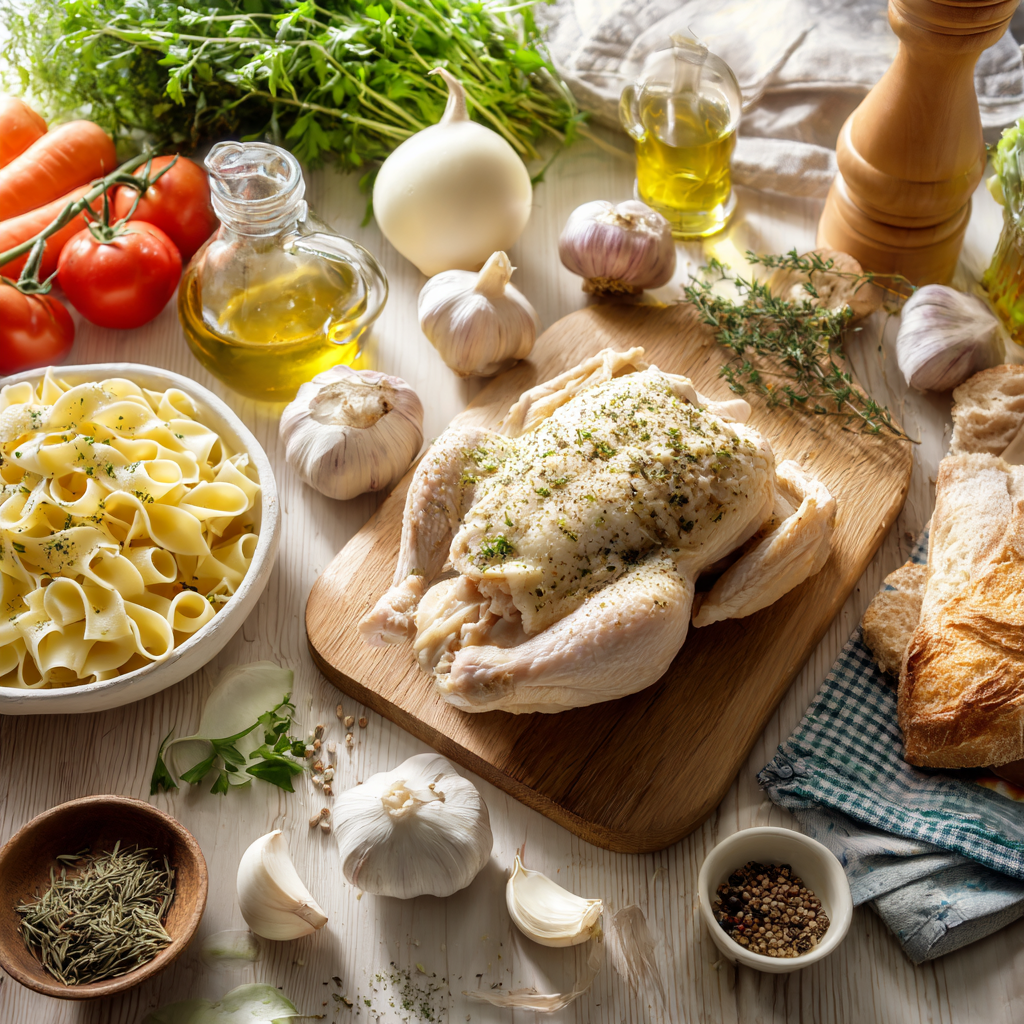 one-pan chicken with buttered noodles