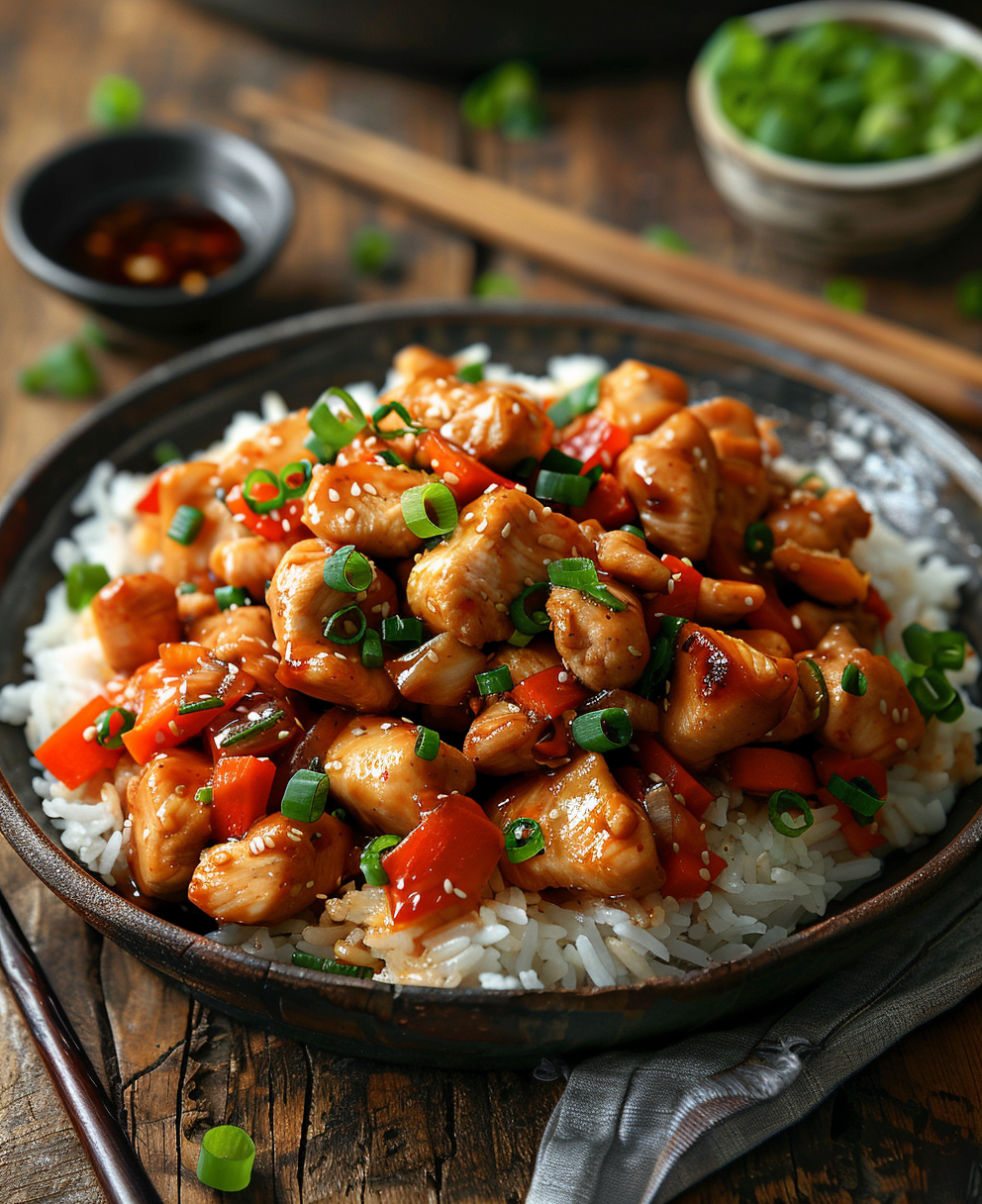 chicken stir-fry with rice