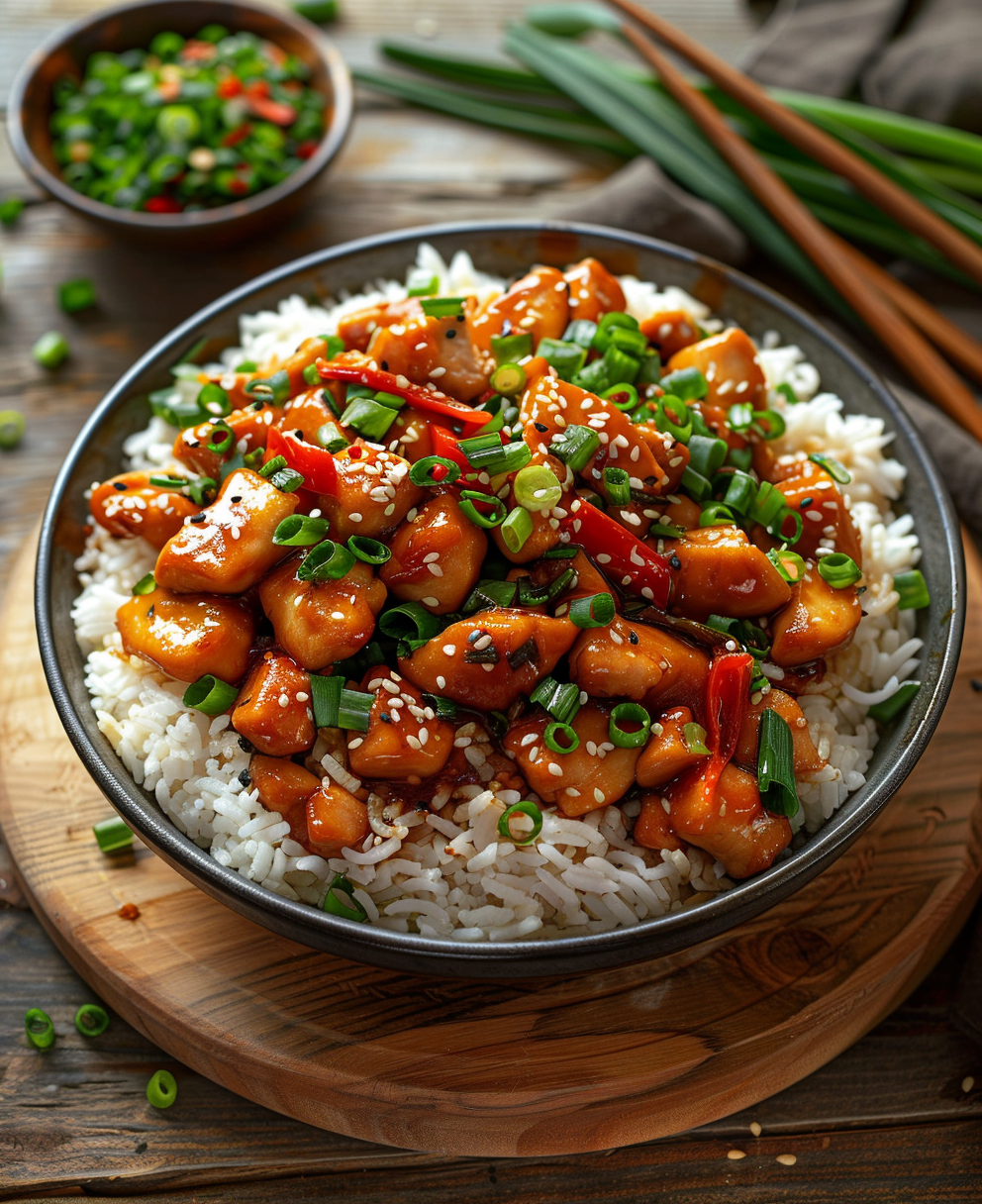 chicken stir-fry with rice