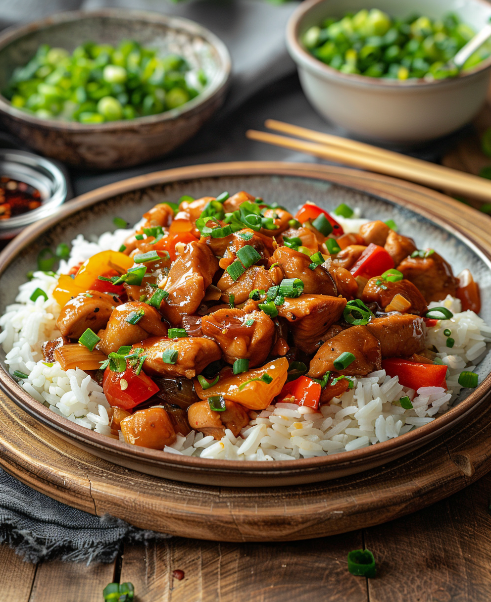 chicken stir-fry with rice