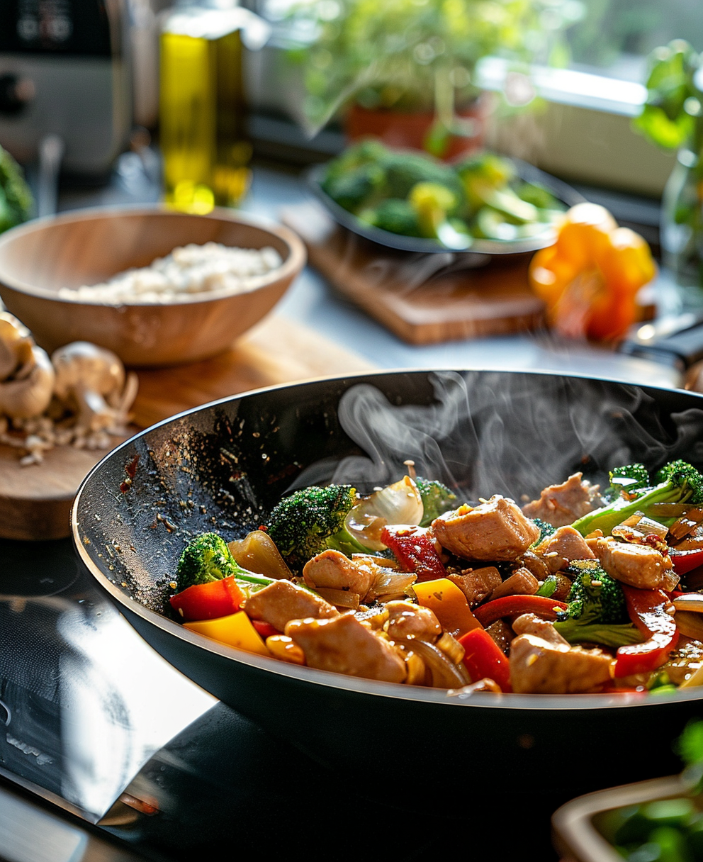 chicken stir-fry with rice