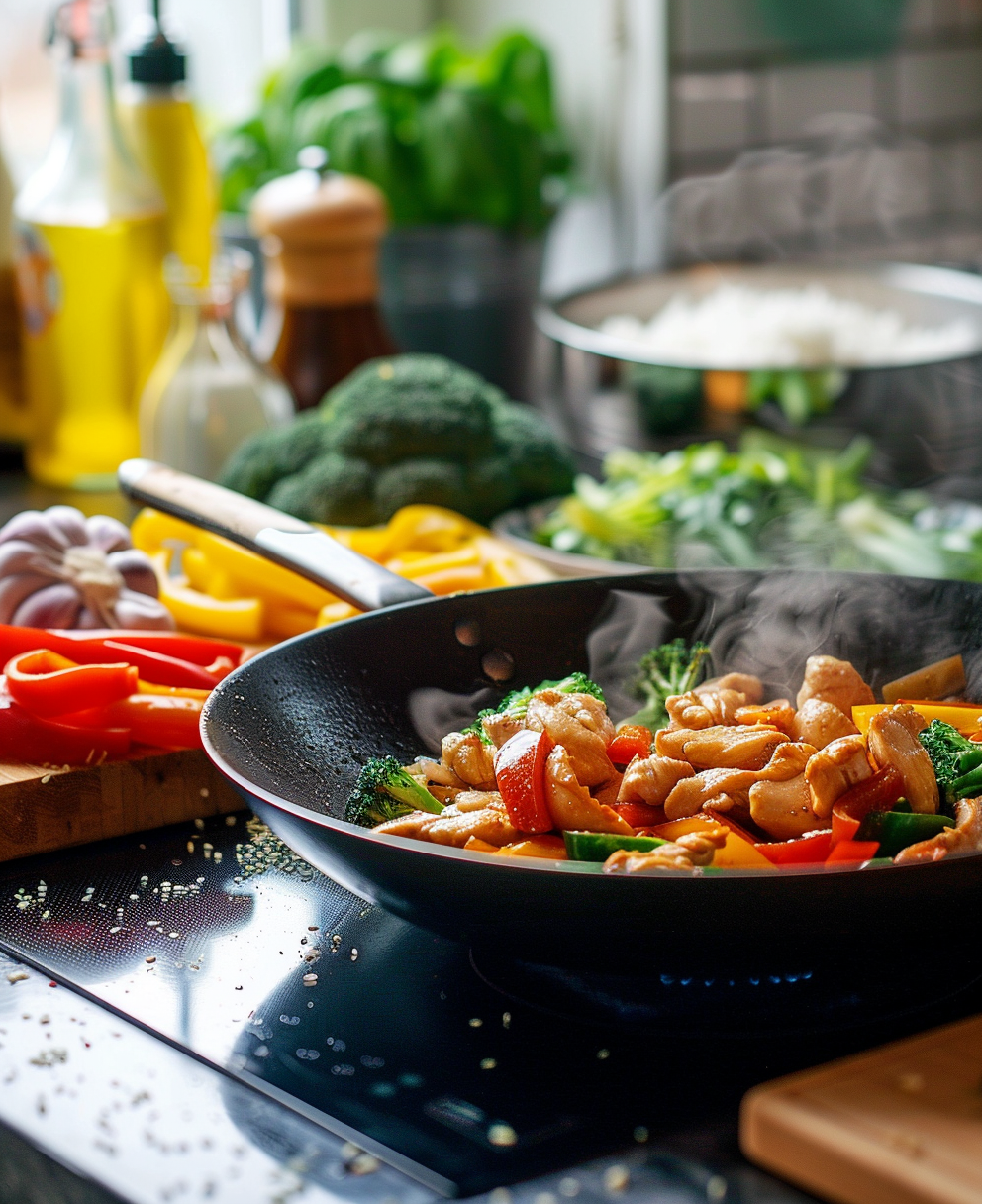 chicken stir-fry with rice