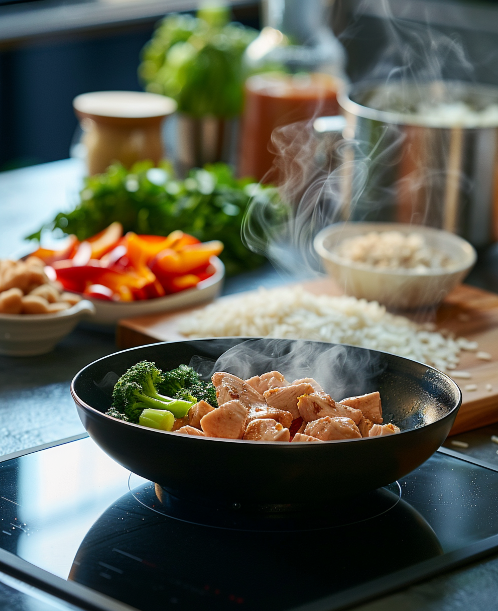 chicken stir-fry with rice
