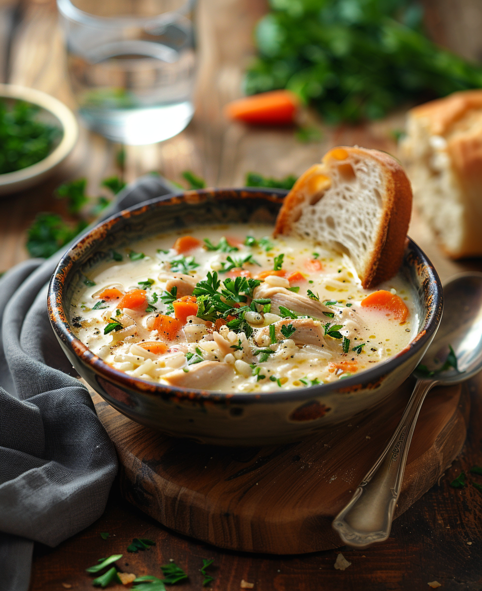creamy chicken and rice soup