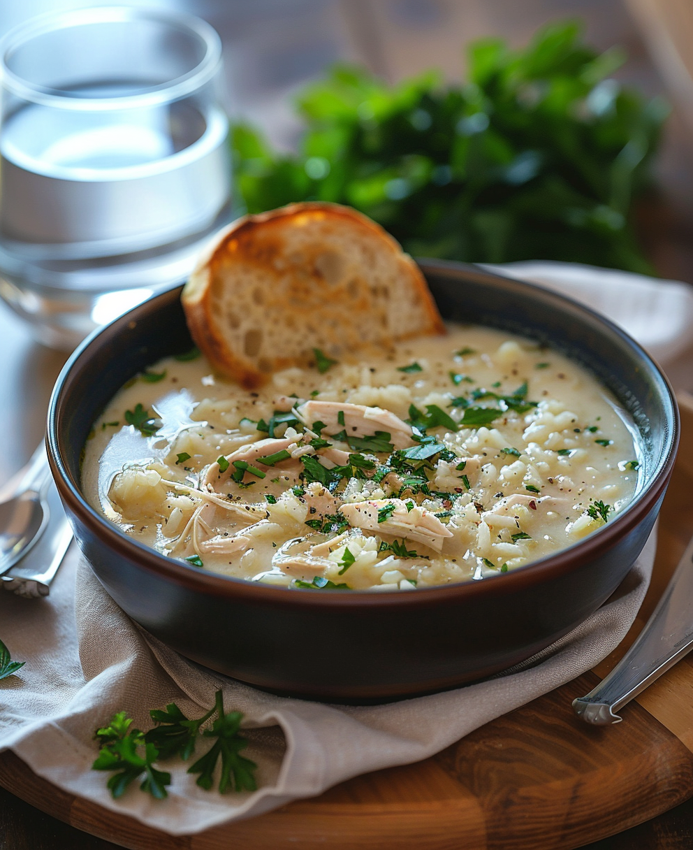 creamy chicken and rice soup