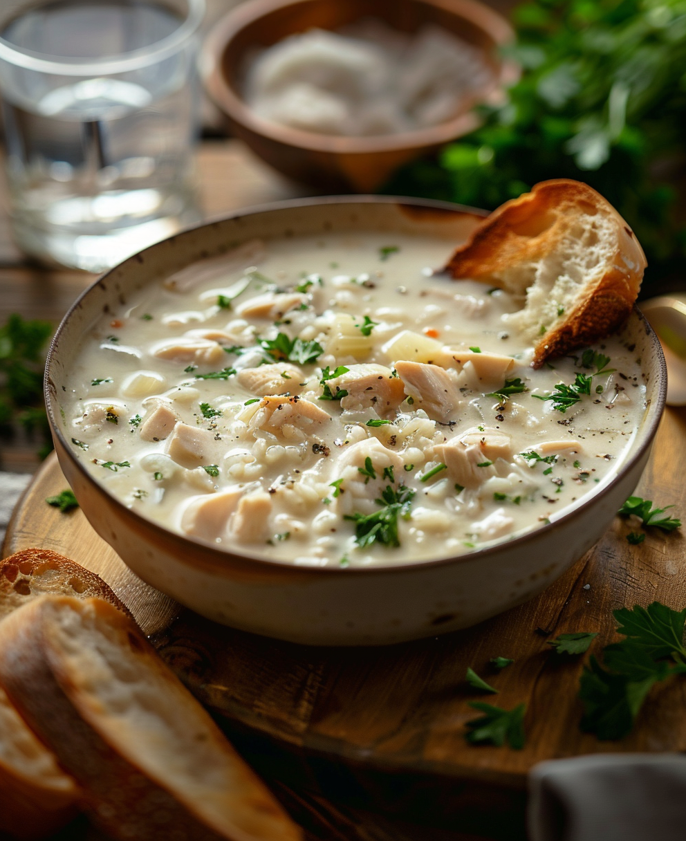 creamy chicken and rice soup