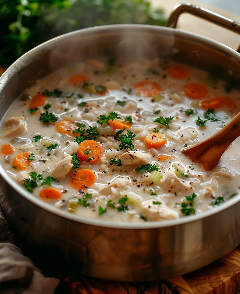 creamy chicken and rice soup