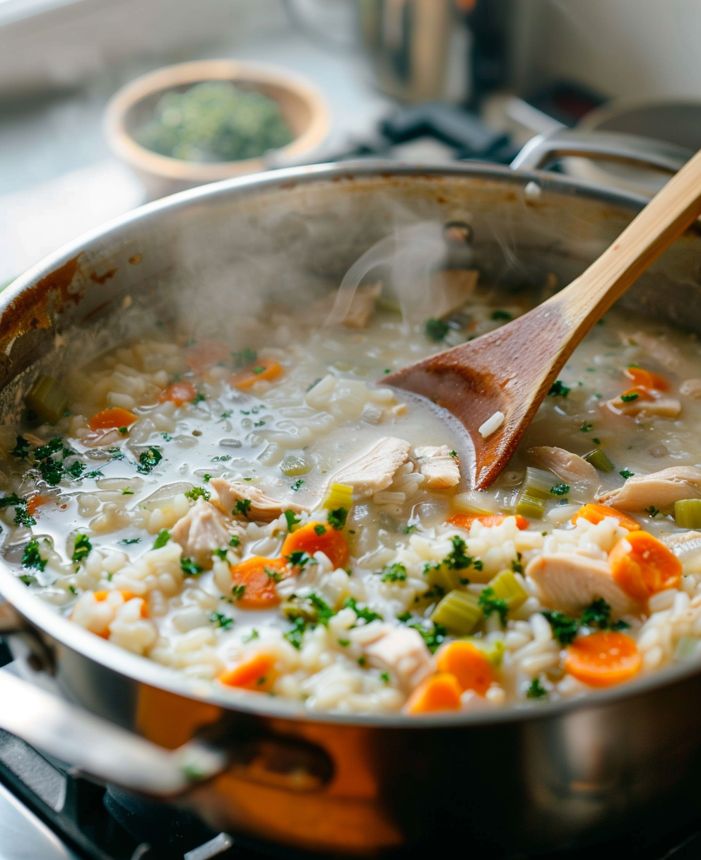 creamy chicken and rice soup