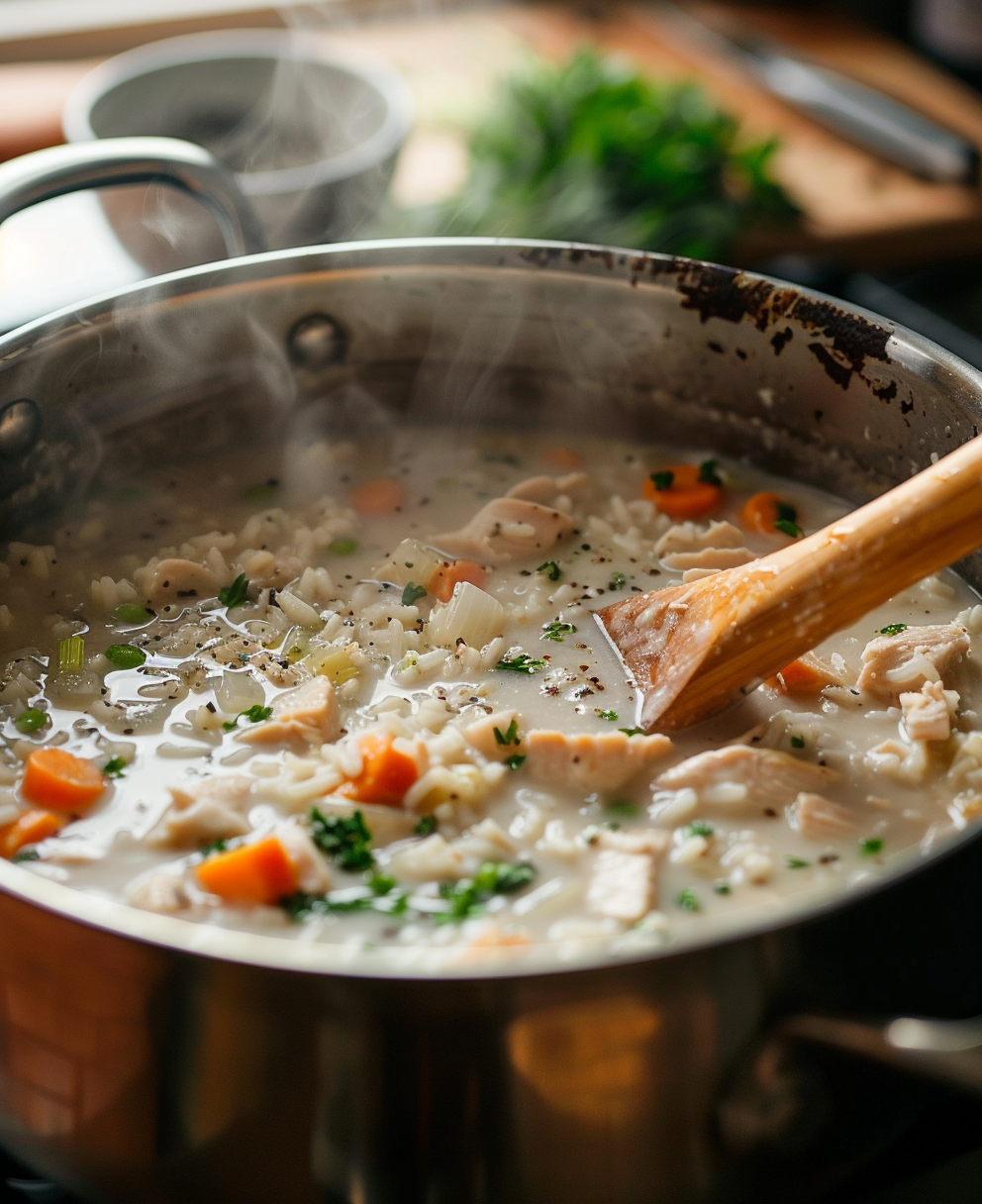 creamy chicken and rice soup