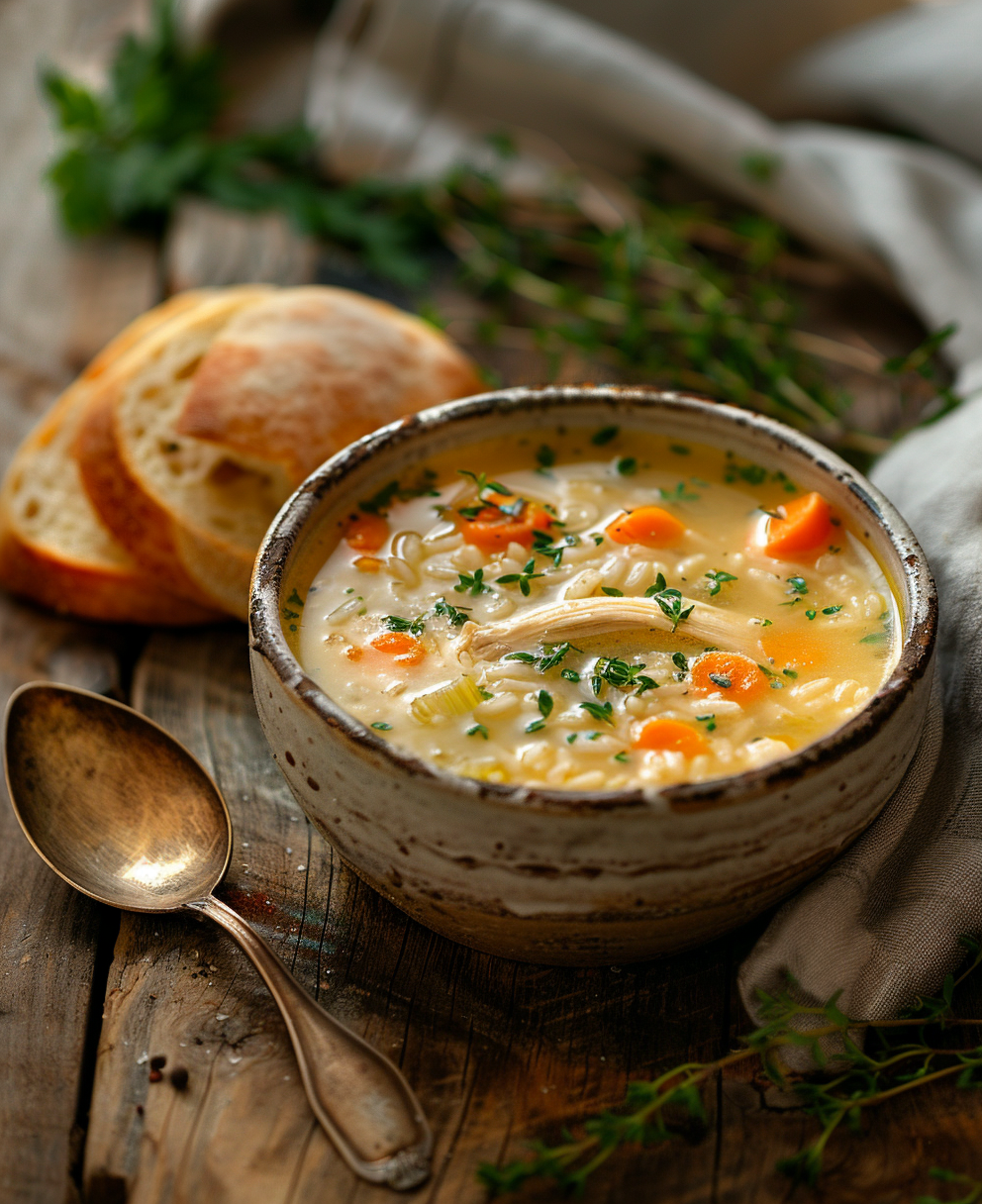 recipe for demos chicken and rice soup