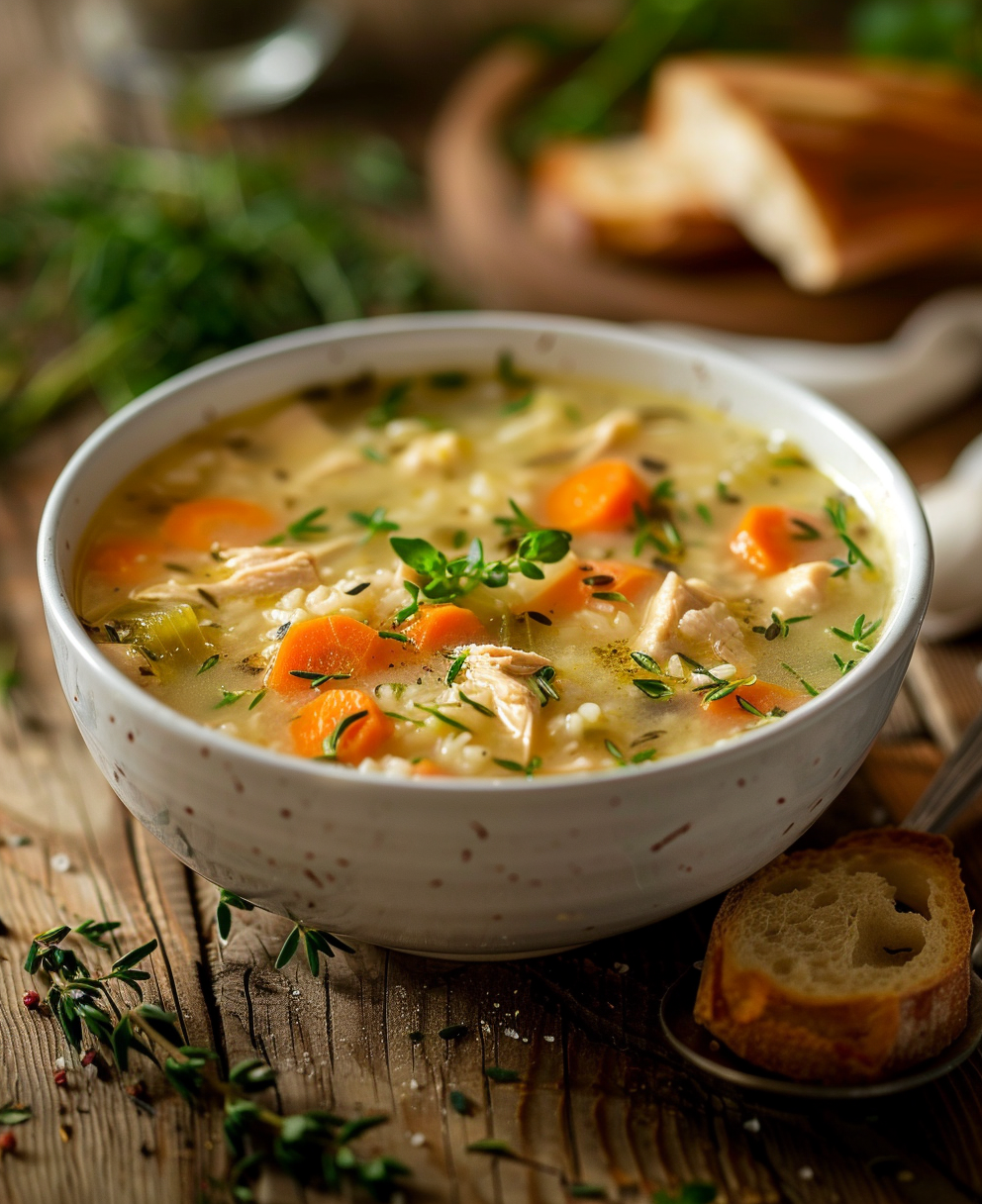 recipe for demos chicken and rice soup