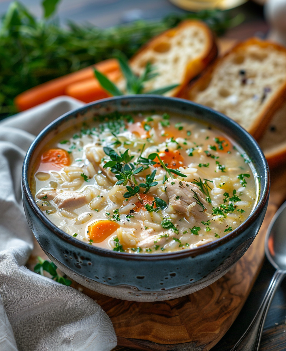 recipe for demos chicken and rice soup