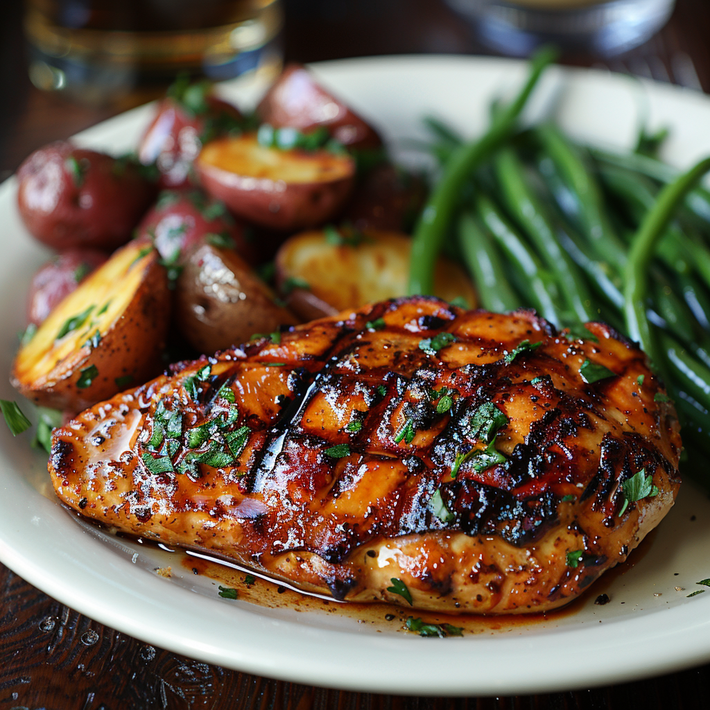 bone in chicken breast on the grill