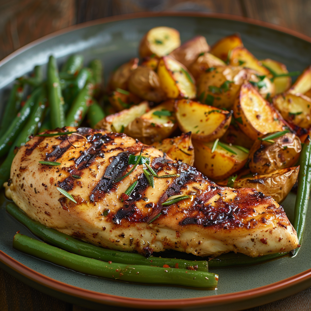 bone in chicken breast on the grill