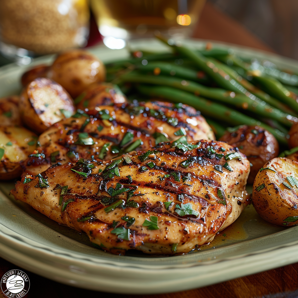 bone in chicken breast on the grill